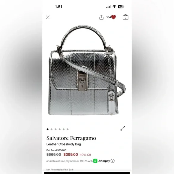 Salvatore Ferragamo Silver Purse - Picture 15 of 16